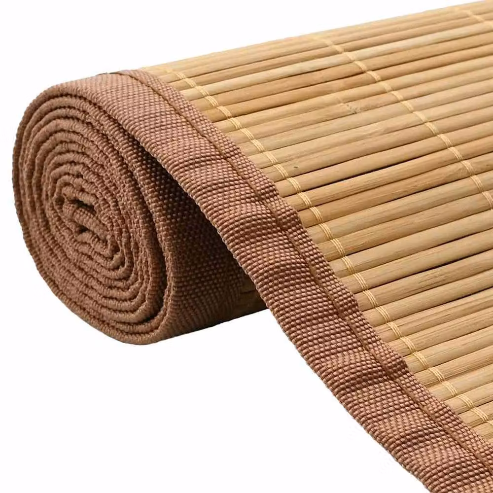 Berkfield Home Bamboo Round Rug in Brown and Beige, Diameter: 100 cm – 3