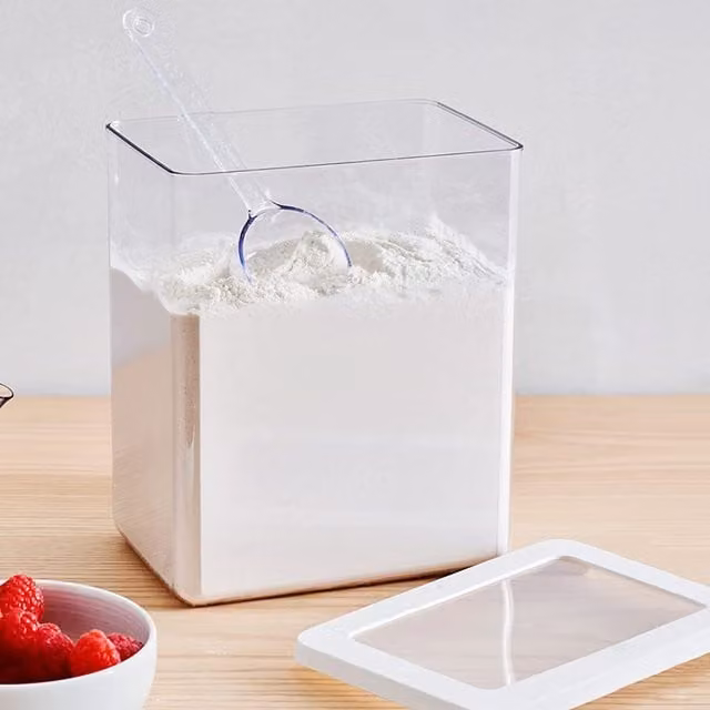 GastroMax Stackable Airtight Dry Food Keeper, 3.5 l, Transparent and White