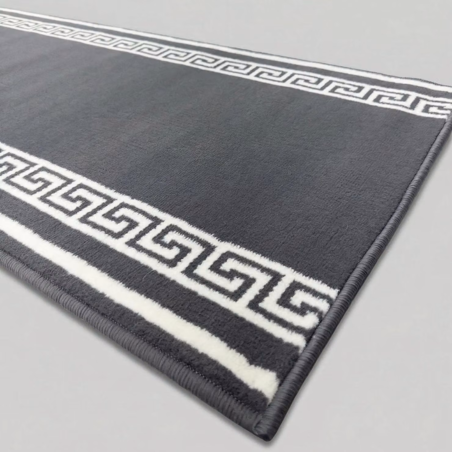 runrug Key Hallway Runner Rug in Grey, Machine Woven Polypropylene, W: 70 cm, L: 420 cm – 7