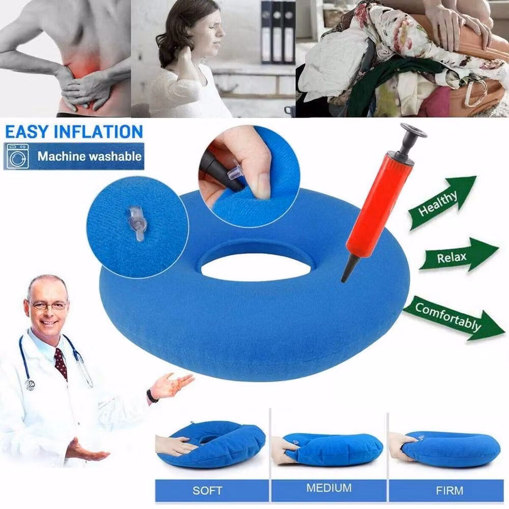 NESTLUNE Inflatable Blue Donut Cushion Ring Seat, W: 100 cm x L: 190 cm – 6