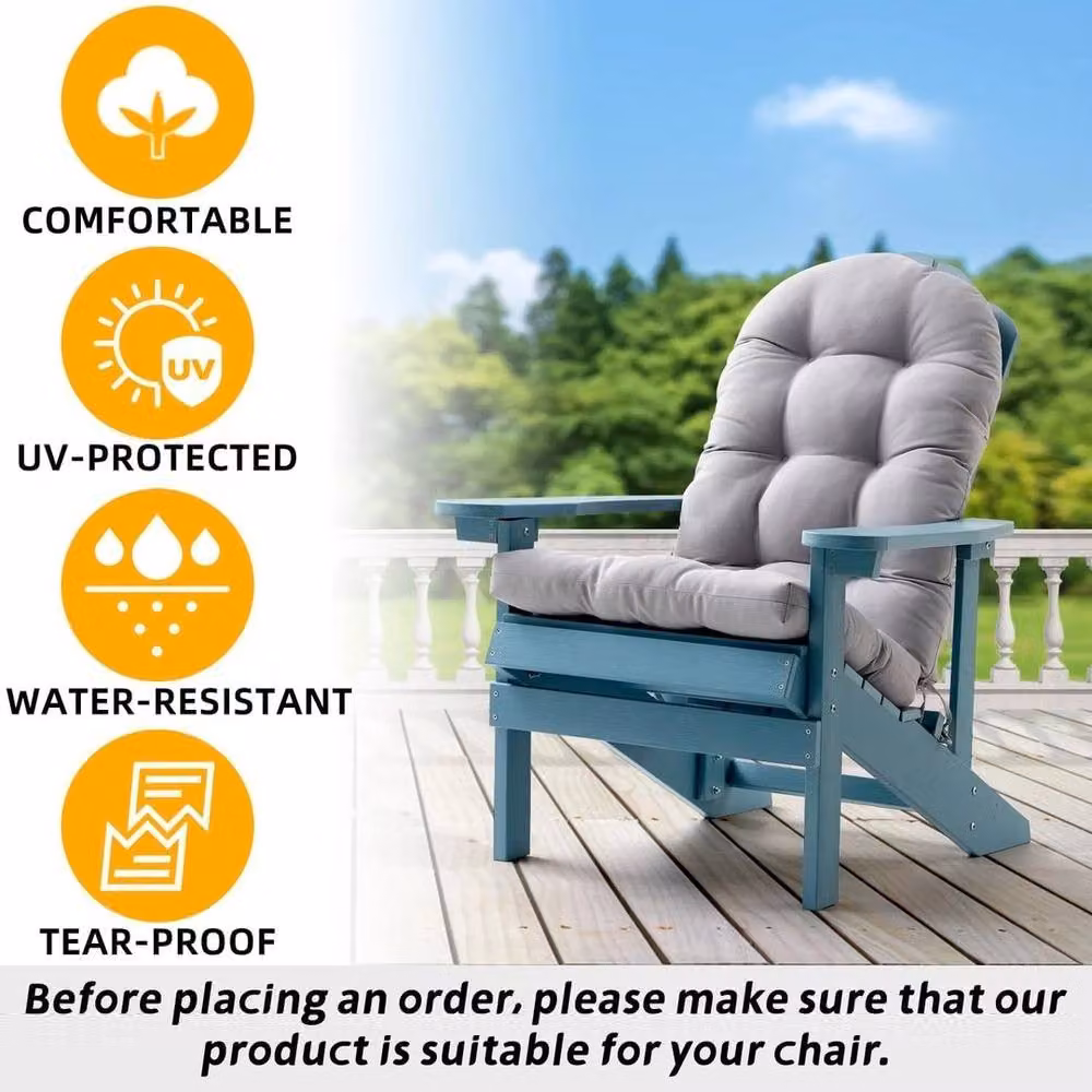 SPETLEK High Back Rocking Chair with Cushion in Light Grey – 3