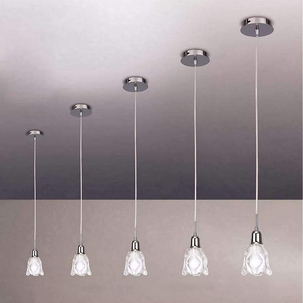 Netlighting Amel Pendant Light in Polished Chrome and Grey Glass – 2