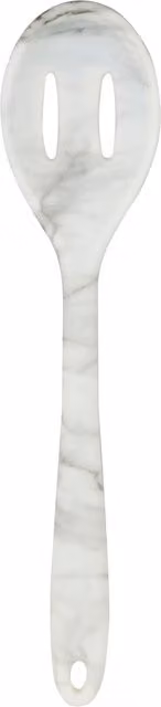 Orsina White Marble Effect Silicone Slotted Spoon Skimmer with Hanging Loop