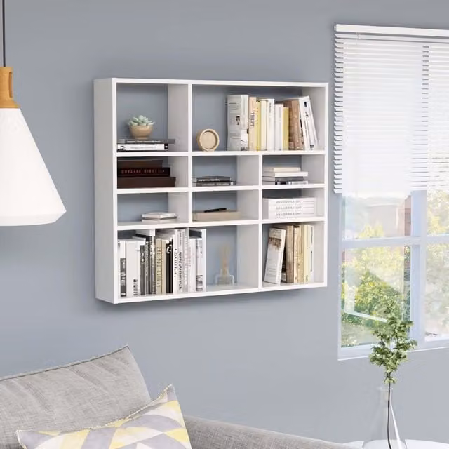 Berkfield Home White Wall Mounted Shelf, W/D/H: 90 x 16 x 78 cm – 1