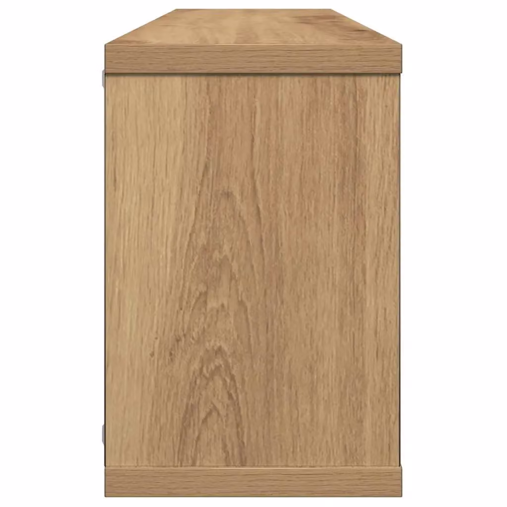 Berkfield Home Artisan Oak Wall Cube Shelves, 2 Piece Brown Engineered Wood, W/D/H: 60 x 15 x 23 cm – 5