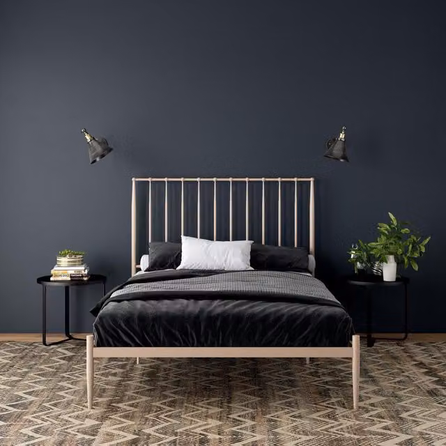 Dorel Home Giulia Modern Metal Bed in Pink and White, W/D/H: 140 x 200 cm