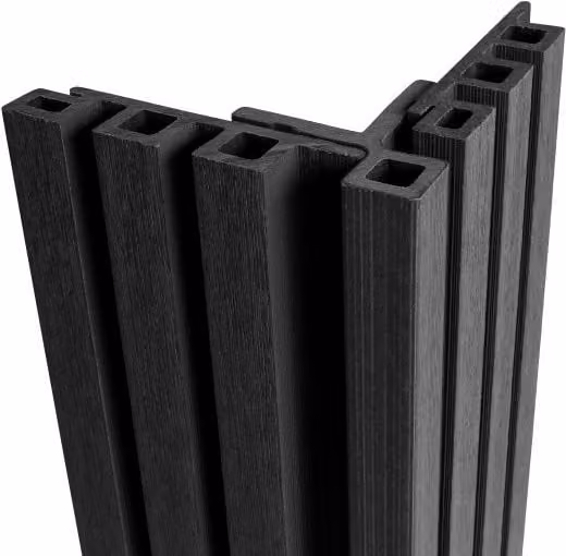 Ecoscape WPC Composite Slatted Cladding Corner Trim, 3.6m, Midnight
