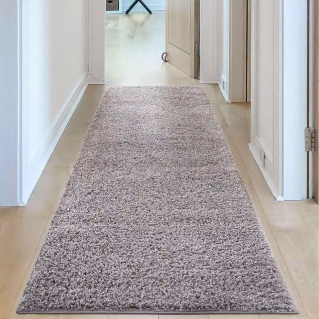 Myshaggy Collection Grey and Silver Rectangular Rug, W: 80 cm, D: 300 cm