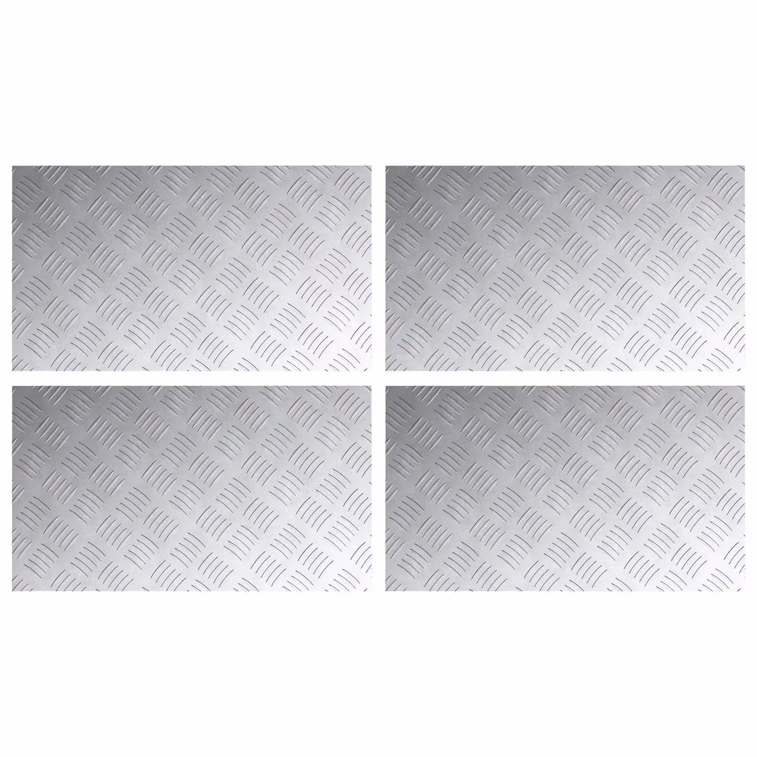 Berkfield Home Anti-Slip Aluminium Checker Plate Sheets in Silver, 4 Pack, W: 70 cm, D: 40 cm – 1