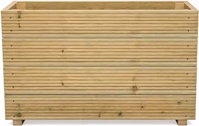 Planter Potters Brown Wooden Decking Planter Tub, Height: 100 cm