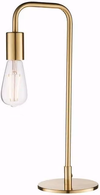 Netlighting Rubens Table Lamp in Satin Brushed Gold with Glass Shade and E27 Socket – 1