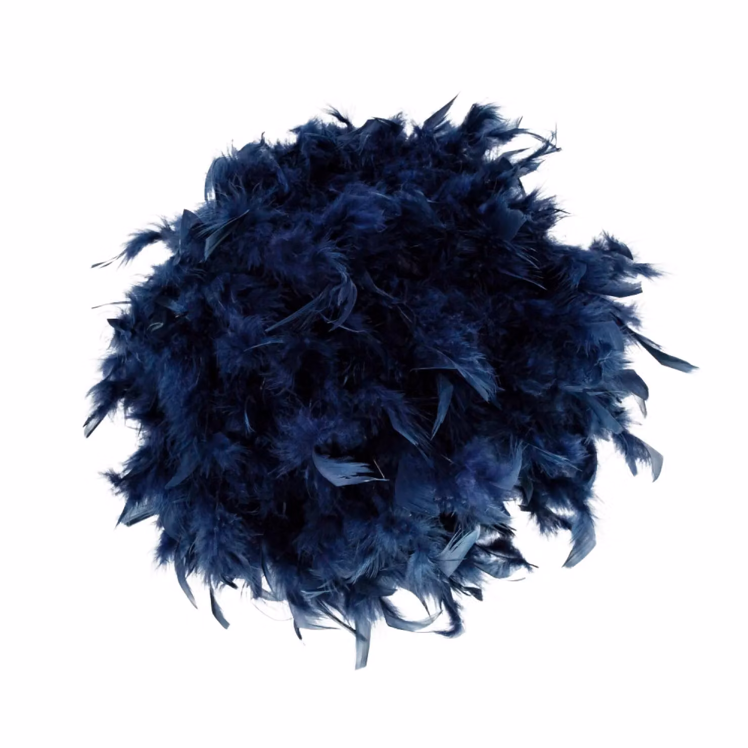 Happy Homewares Modern Blue Real Feather Decorated Sphere Pendant Light Shade – 5