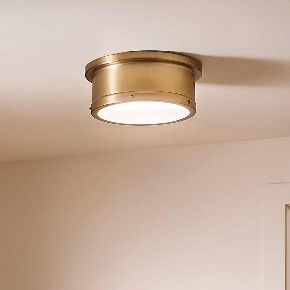 Netlighting Serca Medium Flush Ceiling Light in Brushed Natural Brass and Gold – 4