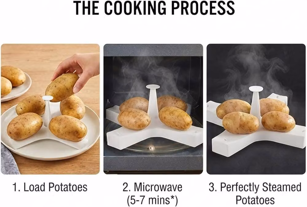 Bed Time UK Reusable Microwave Potato Baker Rack in White – 3