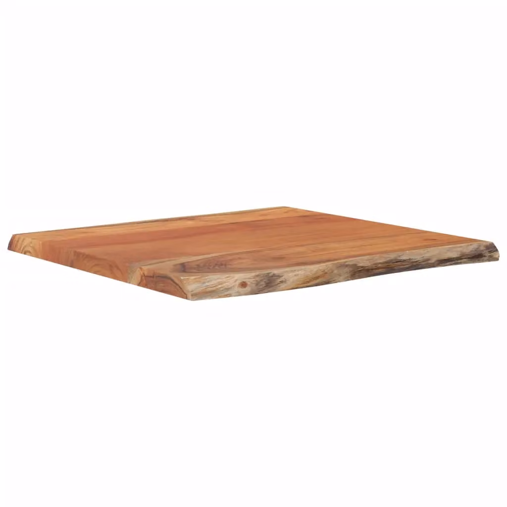 Berkfield Home Rectangular Solid Wood Acacia Live Edge Table Top, Brown, W: 40 cm, D: 40 cm, H: 2.5 cm – 2