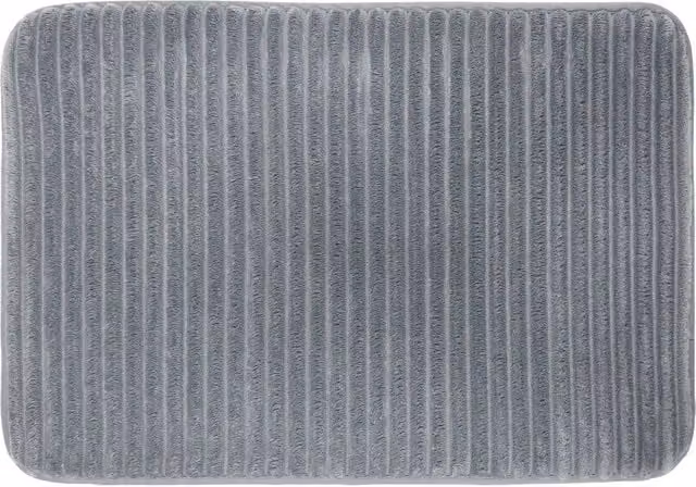 Allure Bath Fashions Ribbed Non-Slip Memory Foam Bath Mat, Anthracite Grey, W/D: 60 x 40 cm – 1