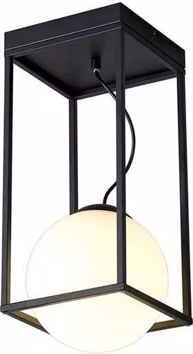 Netlighting Desigual Small Tall Semi Flush Ceiling Light, Matt Black, E27, W/D/H: 19.0 x 19.0 x 42.5 cm