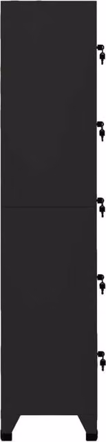 Berkfield Home Black Steel Locker Cabinet with Hinged Doors and Lock, W/D/H: 38 x 40 x 180 cm