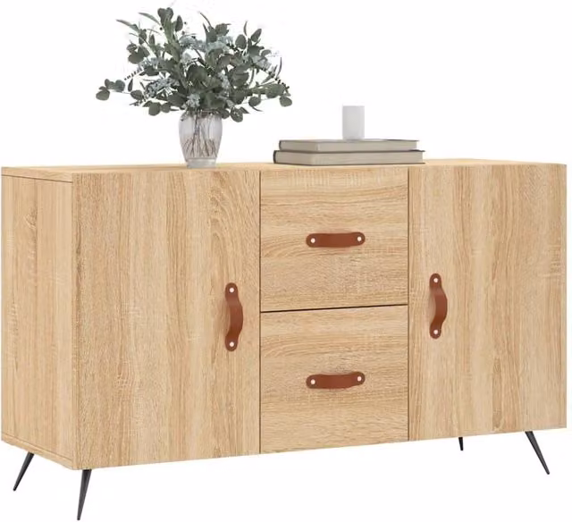 Berkfield Home Sonoma Oak Sideboard in Light Brown, W/D/H: 100 x 36 x 60 cm