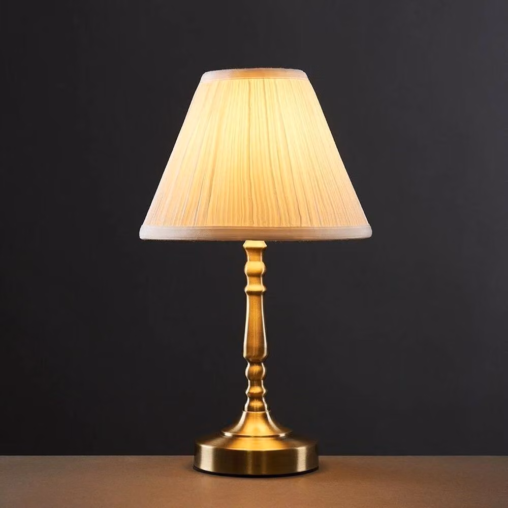 PAWNORA Set of 2 White and Gold Touch Table Lamps with LED Bulbs – 3