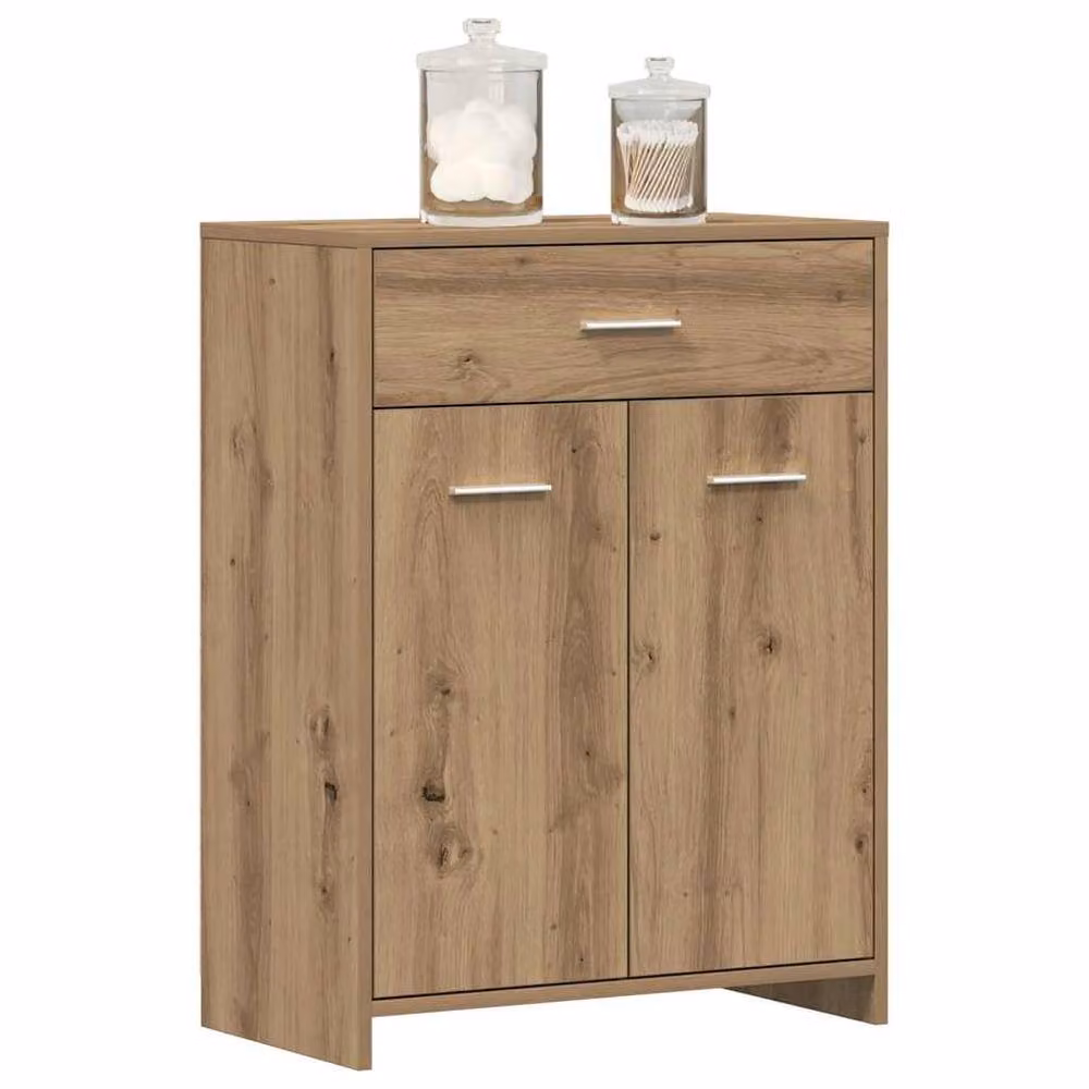 Berkfield Home Classic Artisan Oak Bathroom Cabinet in Brown, W/D/H: 60 x 33 x 80 cm – 2