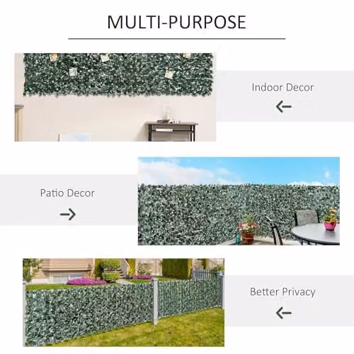 Outsunny Artificial Hedge Privacy Screen, Green, H: 240 cm, W: 100 cm – 4