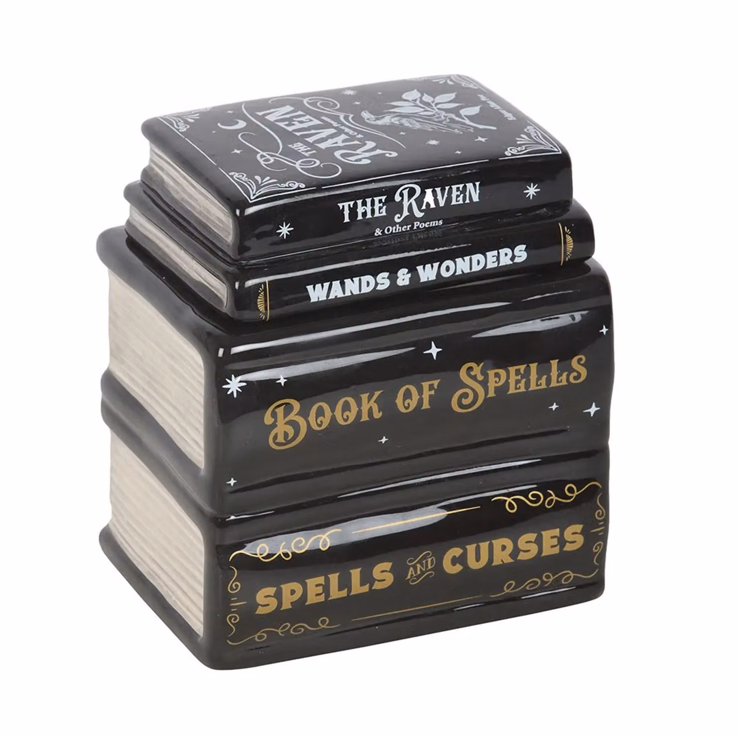 Something Different Book Of Spells Ceramic Oil Burner in Black – 2
