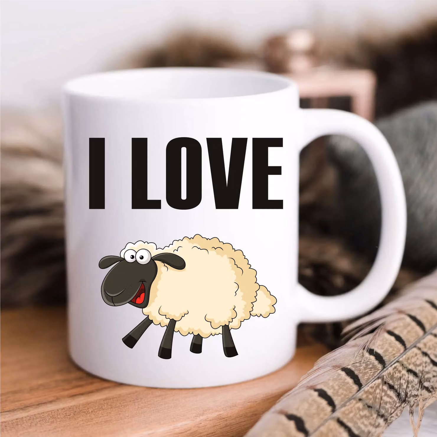 60 Second Makeover Limited I Love Sheep Ceramic Mug in White – 2