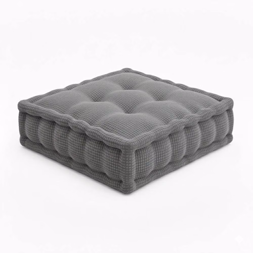 Snug City Teddy Fabric Square Booster Cushion in Grey, W/D/H: 45 x 45 x 1 cm – 2