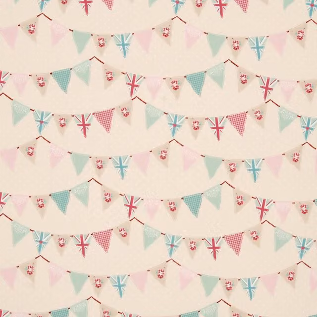 Terrys Pink Graphic Cotton Bunting Fabric for Babies