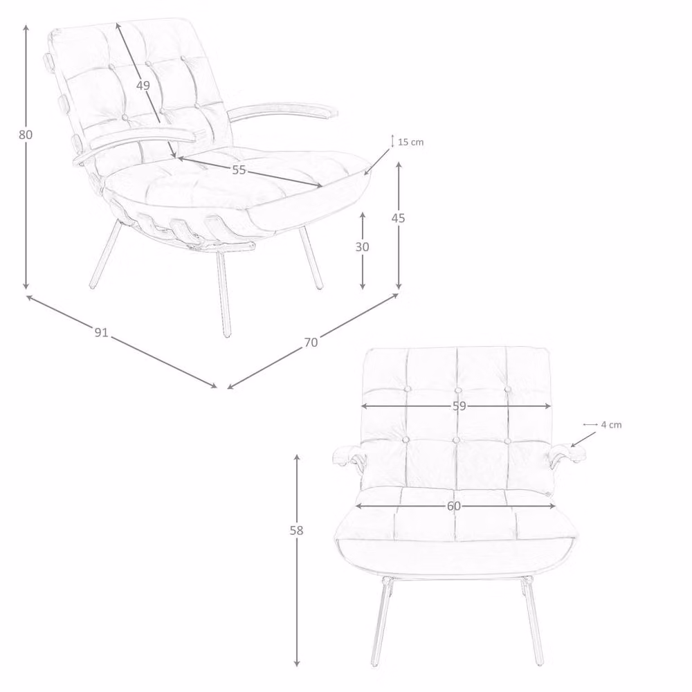 Angel Cerda Brown and Black Cowhide Leather Armchair with Ash Wood Frame – 5