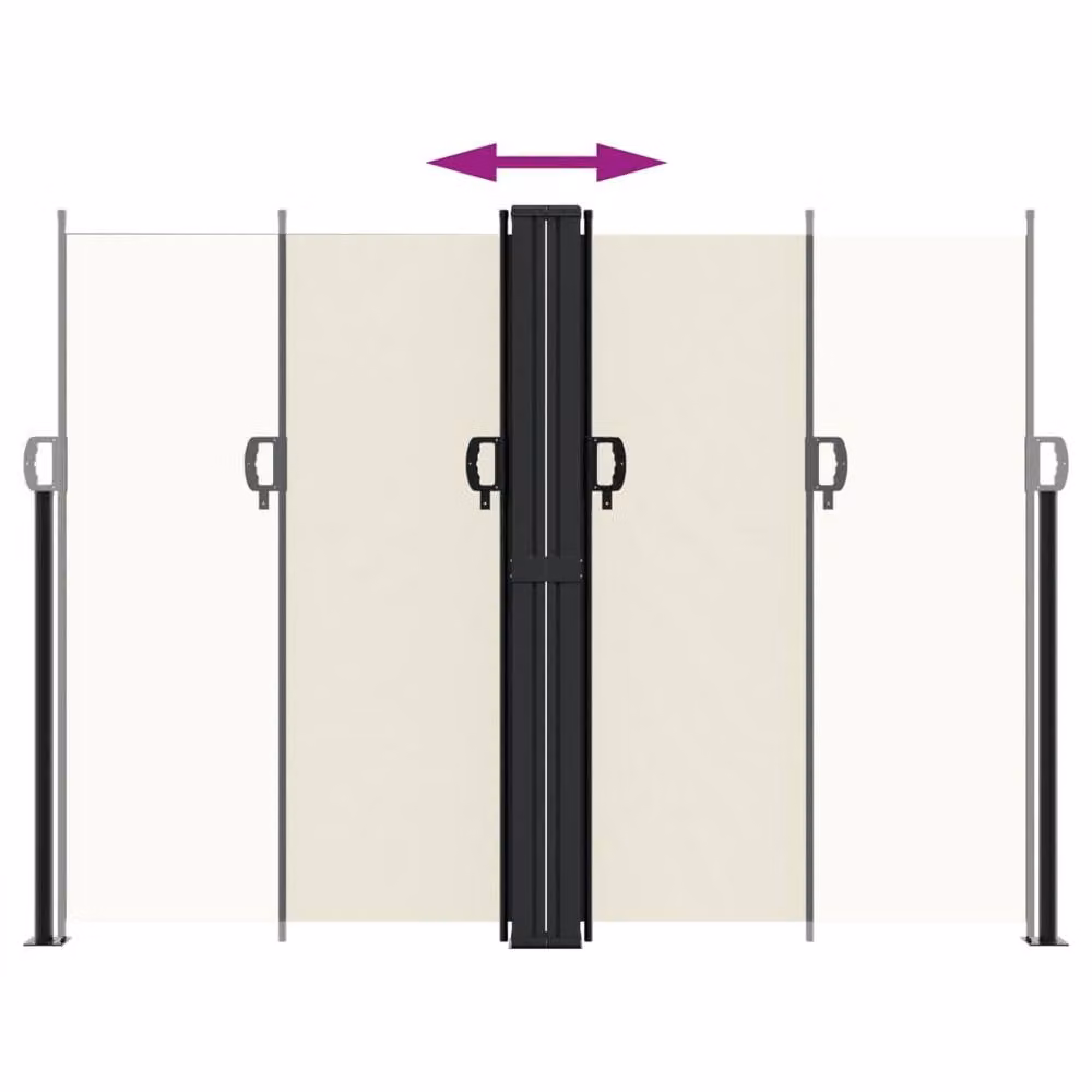 Berkfield Home Retractable Side Awning in Beige, W/H: 1200 x 180 cm