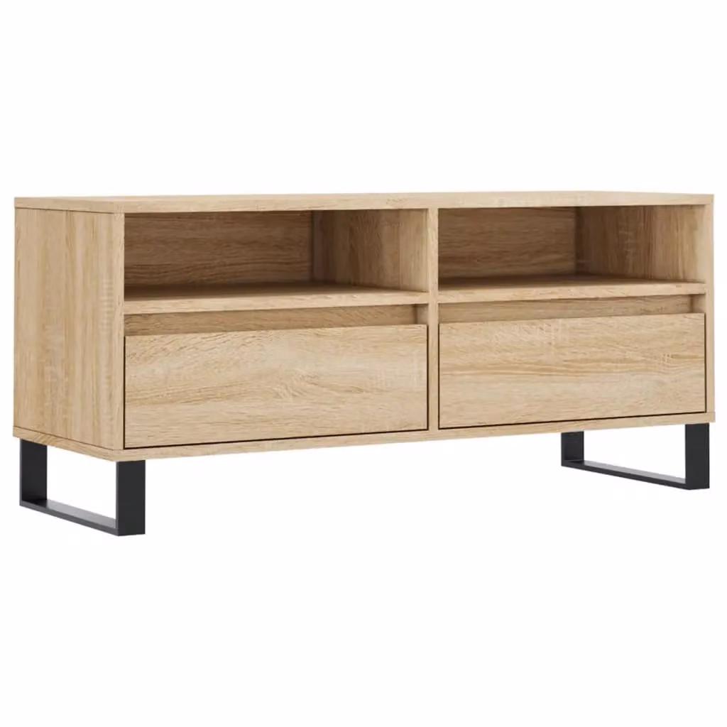 Berkfield Home Modern TV Cabinet in Brown Sonoma Oak, W/D/H: 100 x 34.5 x 44.5 cm – 2