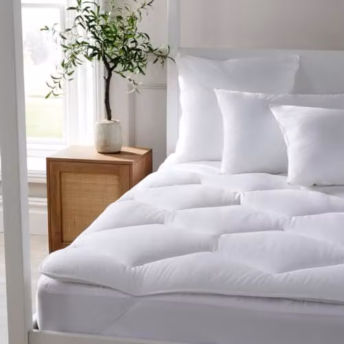 Christy Luxury Single Quilted Mattress Topper in White, 100% Cotton, W/D/H: 90 x 190 cm – 2
