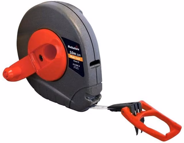 Hultafors Steel Tape Measure, 10m, White, Black and Grey