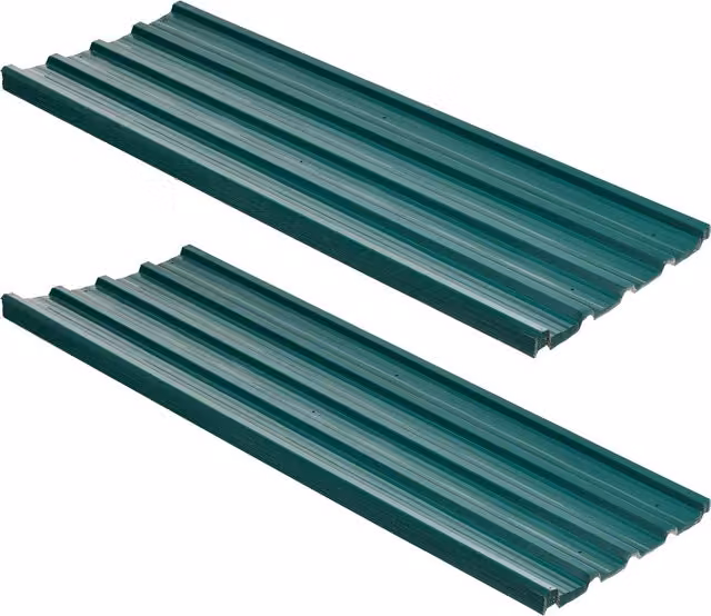 Outsunny Pack of 24 Green Galvanised Metal Corrugated Roofing Sheets, W: 45 cm, H: 129 cm – 1