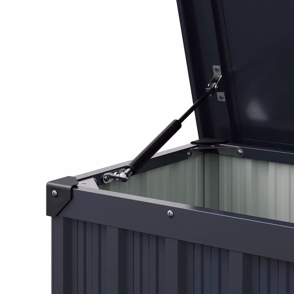FORGEVIO 550L Large Lockable Metal Garden Storage Box in Dark Grey – 4