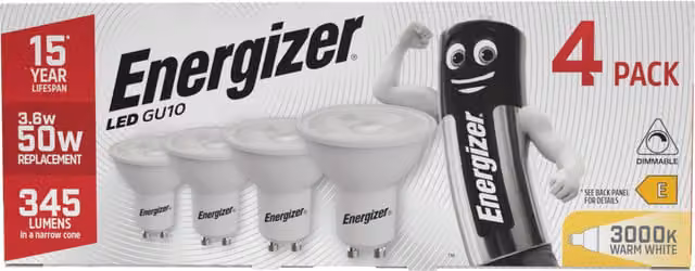 Energizer LED GU10 Dimmable Warm White Lightbulb