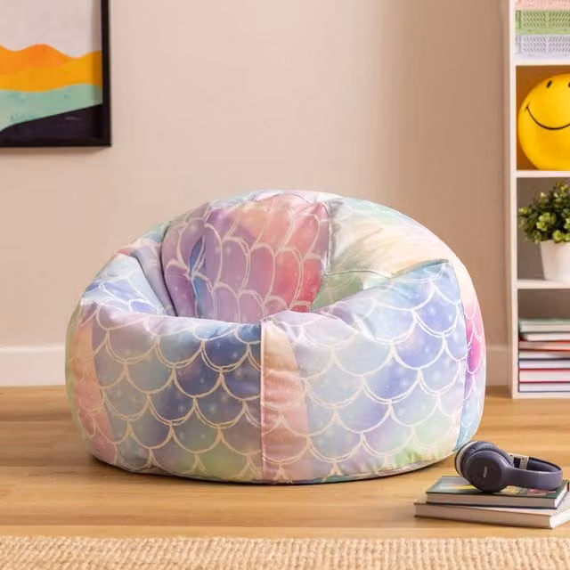 icon Kids Ombre Mermaid Print Dome Bean Bag in Multicolour, Medium – 1