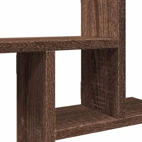vidaXL Set of 2 Modern Wall Mounted Shelves in Brown, W/D/H: 38 x 12 x 38 cm – 4