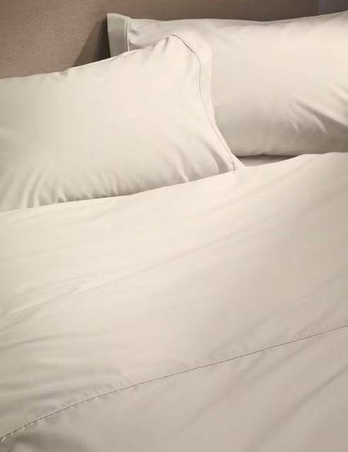M&S Egyptian Cotton 230 Thread Count Percale Duvet Cover in Beige