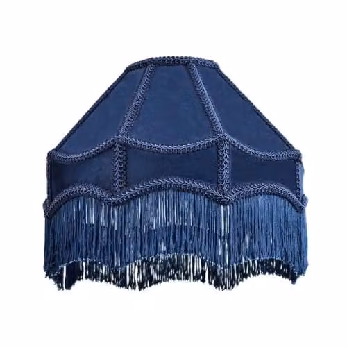 K LIVING Classic Round Navy Blue Fabric Tassel Lamp Shade, Diameter: 30.48 cm