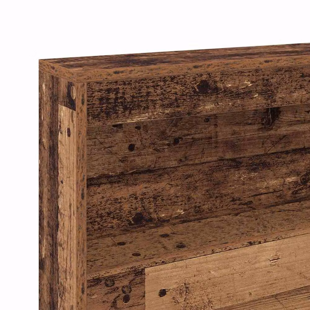 Berkfield Home Storage Headboard with Shelf in Old Wood Brown, Width: 140 cm – 6