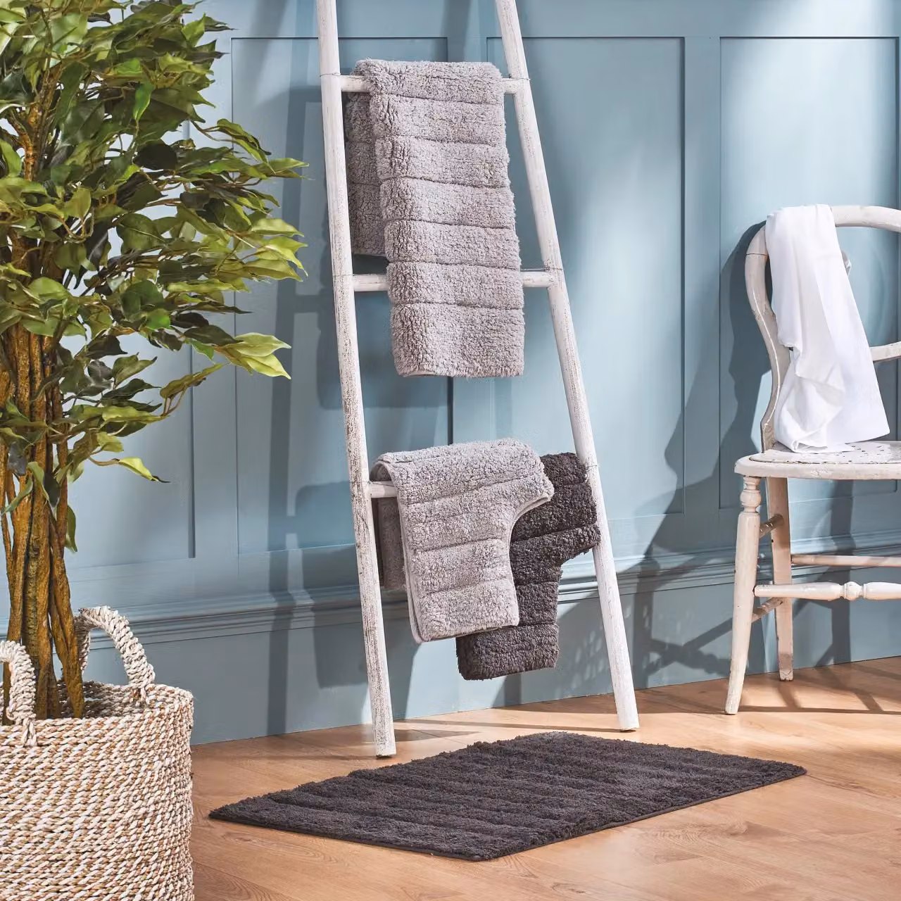 Allure Bath Fashions Ribbed Two Piece Cotton Bath and Toilet Mat Set in Grey – 2