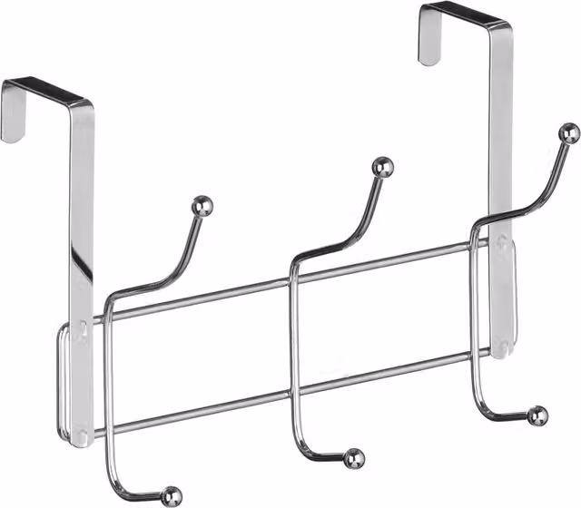 Orsina Silver Metal Over Door 6 Hook Hanger for Coats, Towels or Bags – 1
