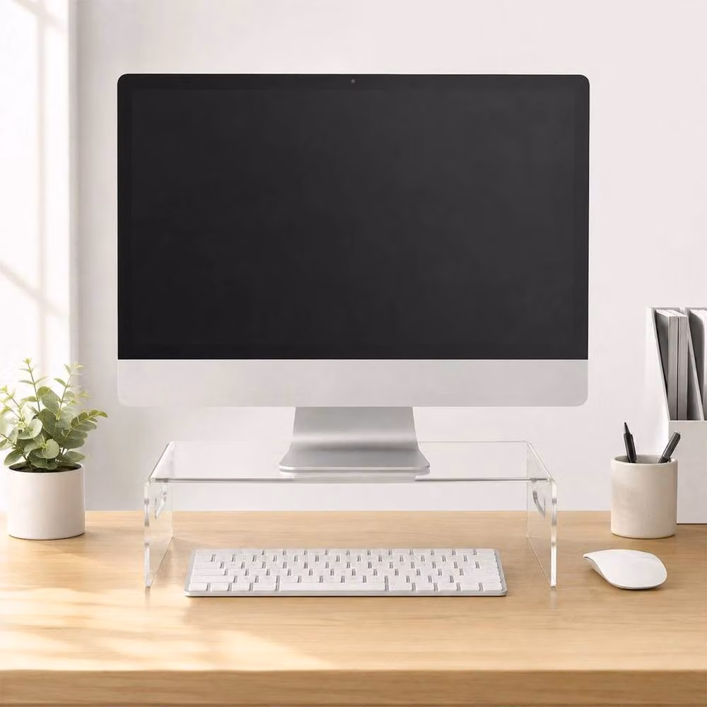 KORVIXA Clear Acrylic Monitor Riser, W/D/H: 30.0 x 20.0 x 8.5 cm – 2