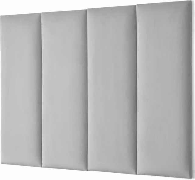 NOVECRAFTO Grey Velvet Wall Mounted Anti-Collision Headboard Panels with Adhesive, 4 Pack