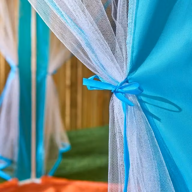 OHS Small Water Resistant Gazebo with Sides in Multicolour and Blue