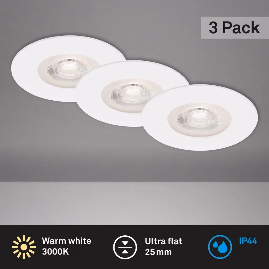 Briloner White LED Recessed Panel Downlight, Warm White – 2