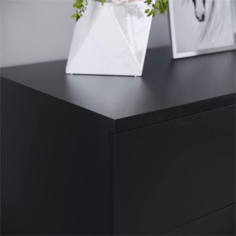 FORGEVIO Modern 4 Drawer Black Wood Chest of Drawers for Bedroom Storage – 2